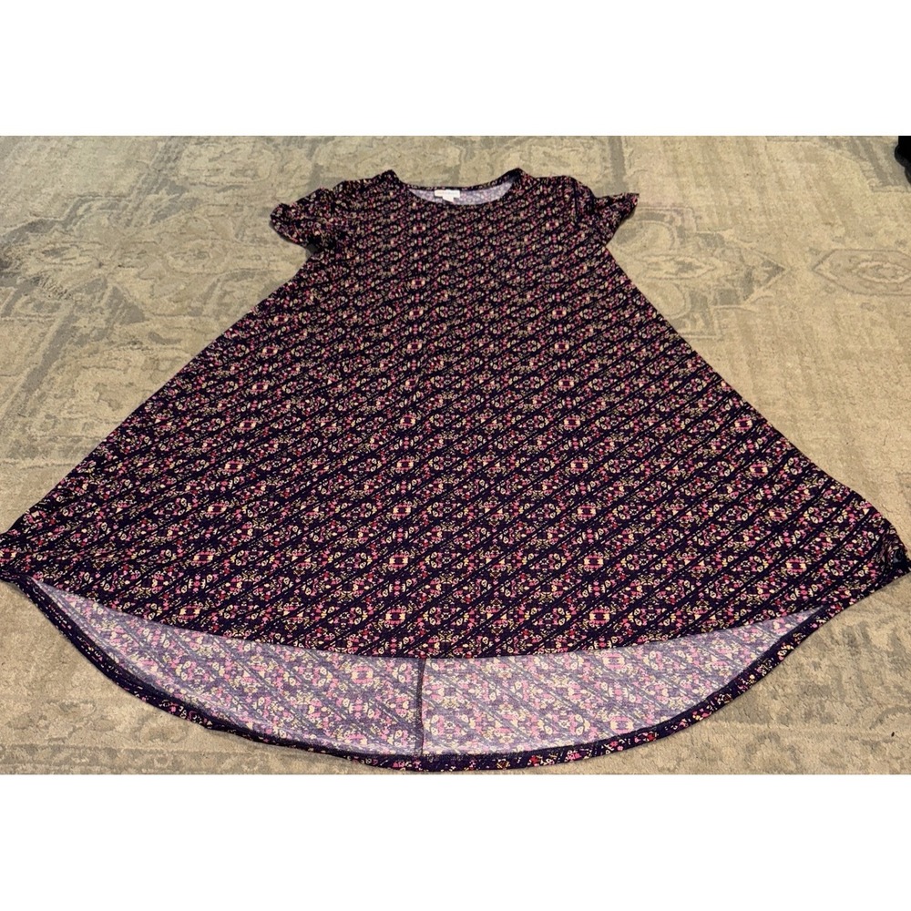 Lularoe Carly Purple Pink  Swing‎ Dress Size Small